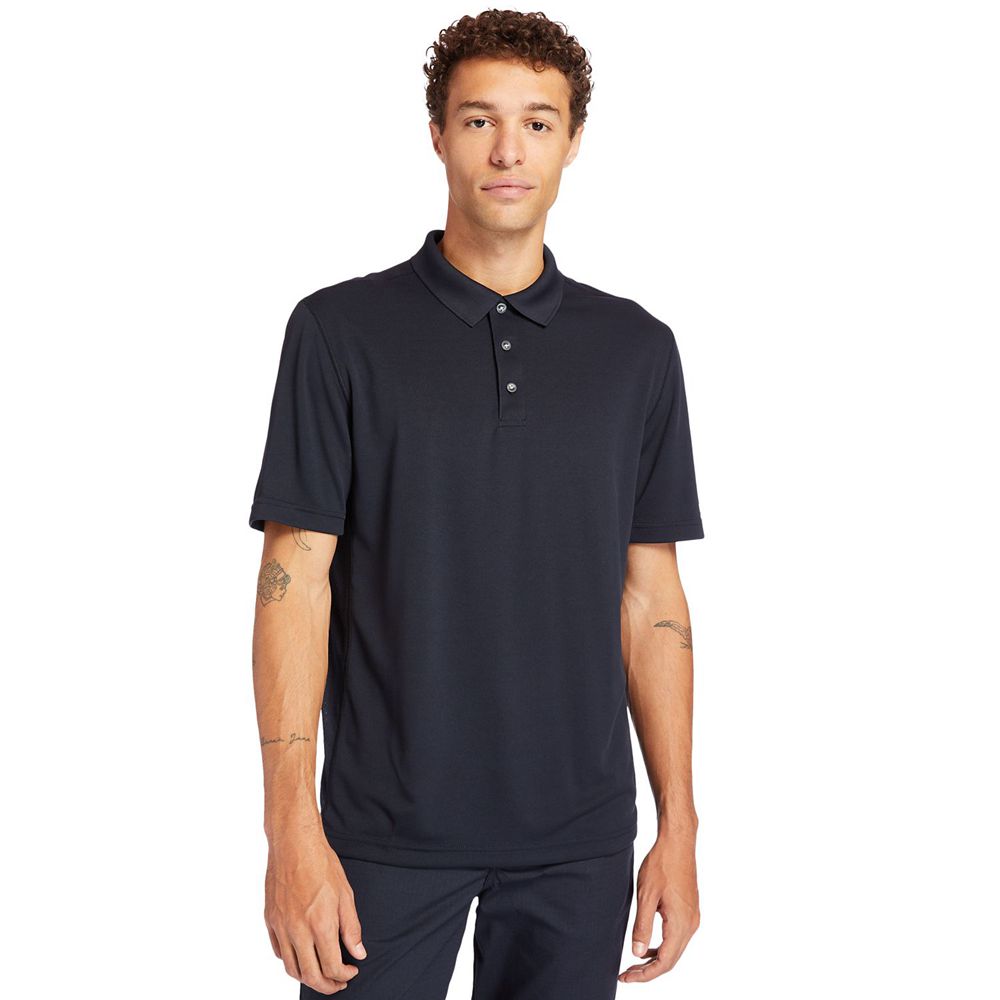 Timberland Mens Polo Wicking Good Shirt - Black - India AP5927038